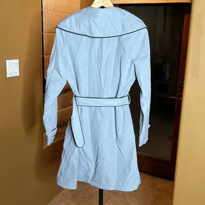 Vertigo Paris Dove Gray Double Breasted Lined Trench Coat Size Large thumbnail 9