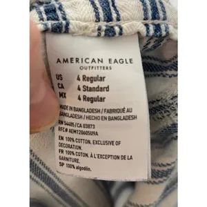 American Eagle Outfitters Women's Size 4 Blue White Striped Pants Tapered Crop thumbnail 6