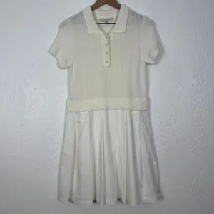 Flat White Anthropologie Twofer Tennis Dress Preppy Country Club Size XS thumbnail 2