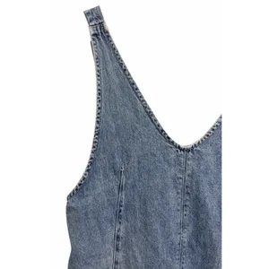 Free People "We The‎ Free" High Roller Denim Jumpsuit Light Wash Women's Size XS thumbnail 11