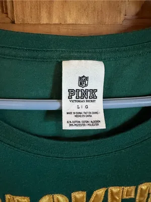 PINK Victoria's Secret Green Bay packers nfl Football jerseys Y2K Tee oversized thumbnail 2