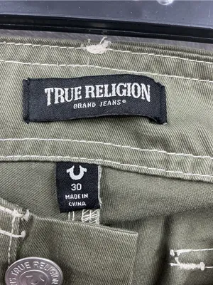 NWT True Religion Olive Wide-Leg Cargo Pants 1199 thumbnail 5