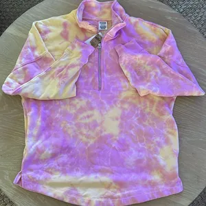 Victoria’s Secret Pink oversized Pink Tie dyed Sweatshirt, size Small, NWT thumbnail 7
