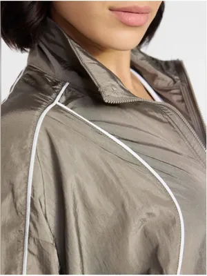 Avia Taupe Grey Fog Windbreaker Bomber Golf Jacket women’s size small thumbnail 3