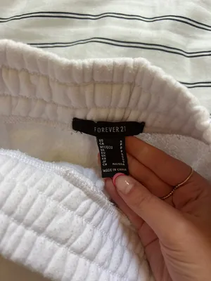Forever 21 High Top-Waisted Sweatshorts White thumbnail 2