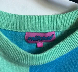 Edikted blue and green checkered crewneck sweater thumbnail 2