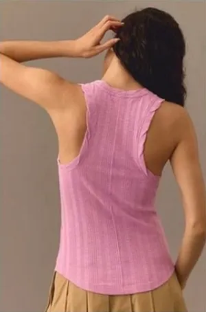 Anthropologie Pilcro NWOT Women's Pink Racer Tank Top Size S thumbnail 1