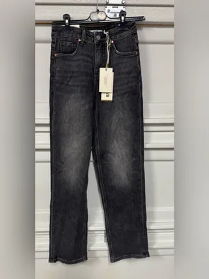 Bayeas High Rise Ankle Straight Leg Jeans Black Size 24 New thumbnail 4