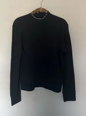 GAP Black Sweater Top Mock Neck thumbnail 1