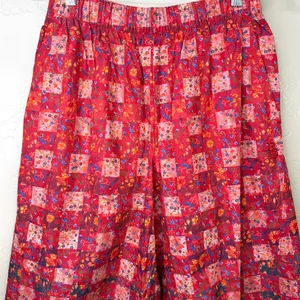 NEW FP Movement Free People Game Day Meadow Red Patter Printed Barrel Leg Pants thumbnail 6