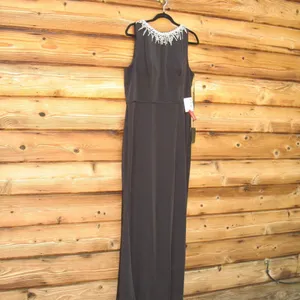 Mac Duggal 26516 Sleeveless Rhinestone Collar Column Gown Black 16 thumbnail 7