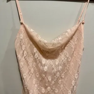 Vintage Y2K Avon Blush Lace Cowl Neck Slip Dress Chemise Medium thumbnail 3