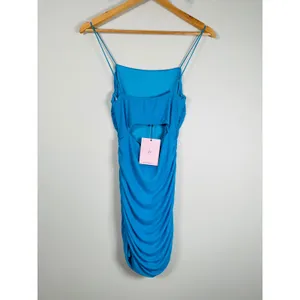 NWT Hello Molly Mini Dress Women Size 6 Blue Ruched Bodycon Party night out thumbnail 3