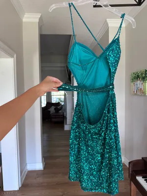 Green Sequin Homecoming Dress Size 2 thumbnail 6