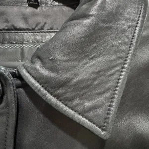 Black Genuine Leather Fitted Jacket Avanti Women’s L Button Front thumbnail 5