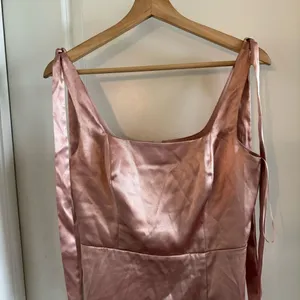 Birdy Grey Eugina Convertible Midi Dress Shiny Satin Rose Gold thumbnail 4