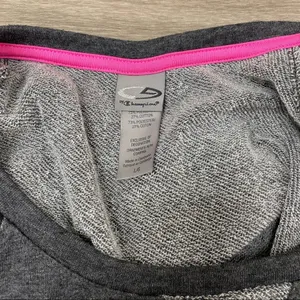 Champion Gray French Terry High Low Crewneck Sweatshirt Women’s XL thumbnail 4