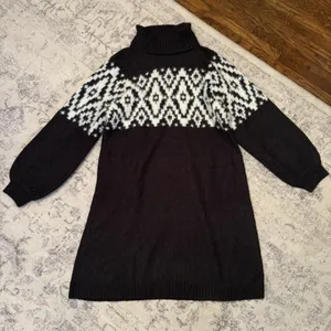 Maurices Fair Isle Sweater Dress Size XXL Turtleneck Mini Knee Length Cozy Knit thumbnail 2