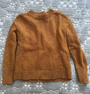 L.L. Bean Women's Crewneck Sweater in Amber Brown / Yellow thumbnail 1