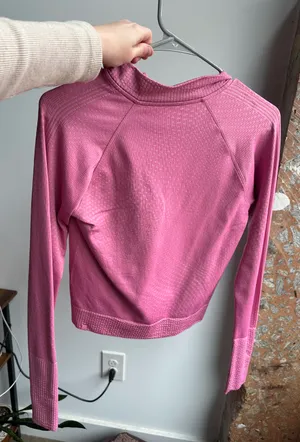 Lululemon Rest Less Cropped Half-Zip Grid Warp Pink Blossom / Sugar Pink thumbnail 5