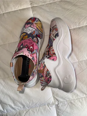 UIN Pink, Yellow & Blue Slip-On Paisley Chunky Sneakers thumbnail 3