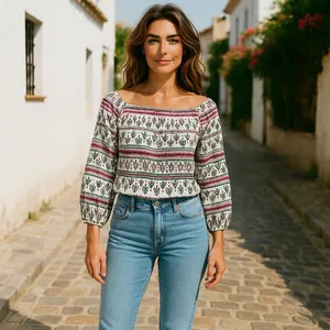 Wrangler Retro Off‎ Shoulder Long Sleeve Elastic Women’s Top Plus Size Size XXL thumbnail 2