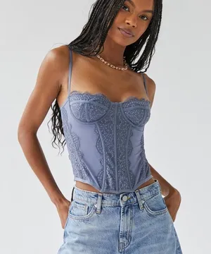 Urban Outfitters Modern Love Corset Blue thumbnail 1
