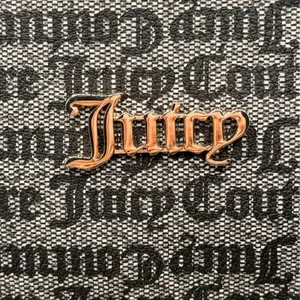 Juicy Couture Freshly Picked Backpack Black Beige Gothic Logo Strawberry Charm thumbnail 4