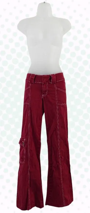 Vintage Y2K Guess Jeans Cherry Red Bootcut Flare Leg Low Rise Pants Size 26 thumbnail 1