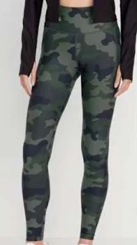 Old Navy Women's L Green Camo Leggings Powersoft High-Rise‎ Go-Dry thumbnail 1