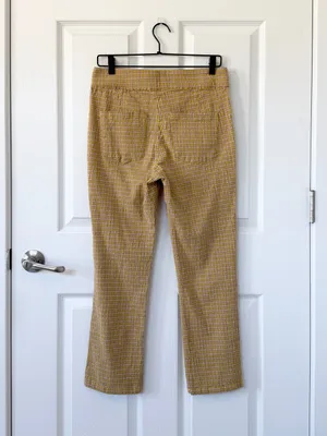 Free People In My Feelings Slim Crop Gingham Plaid Pants in Yellow thumbnail 7