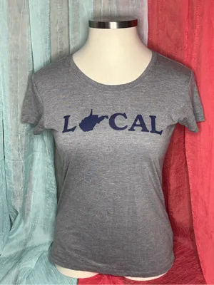 Top of the World Gray Tee with Navy LOCAL Graphic thumbnail 1