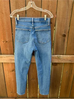 Re/Done 90’s Denim Ultra High Rise Crop Medium Worn Shade Jeans Size 26 thumbnail 5