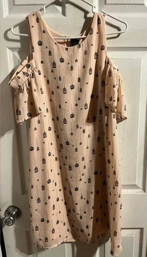 City Streets Women’s Bird‎ and Birdcage Pink Cocktail Dress Size 10 thumbnail 1