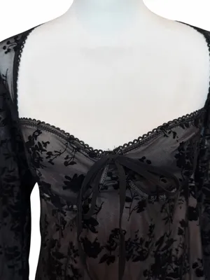 SHEIN Velvet Mini Dress Size XL Black Whimsigoth Fairy Grunge Dark Romantic Goth thumbnail 6