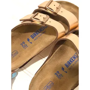 Birkenstock Arizona Soft Footbed Copper Rose Gold Metallic Sandals Narrow 39 thumbnail 6
