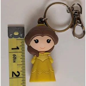 Disney Parks Belle Beauty and the Beast Cuties Kawaii Figurine Keychain Keyring thumbnail 5