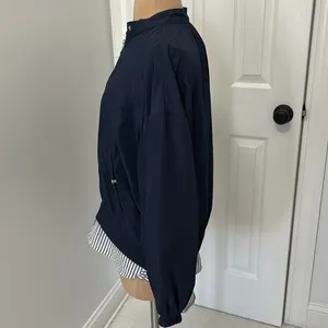 Zara Basic Navy Shirtail Windbreaker Jacket thumbnail 4