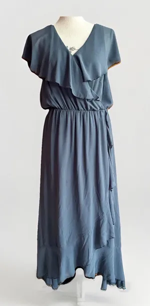 Show Me Your Mumu Dress Women’s Size XL Blue Chiffon Ruffle Bridesmaid Prom thumbnail 1
