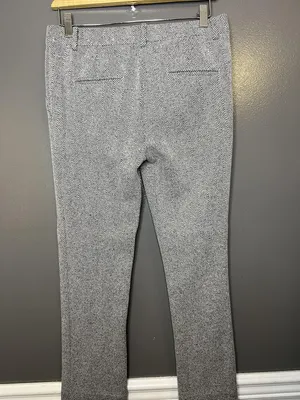 Ann Taylor Pants Womens 2 Gray Herringbone Straight Leg Tweed Dress Slacks Work thumbnail 6