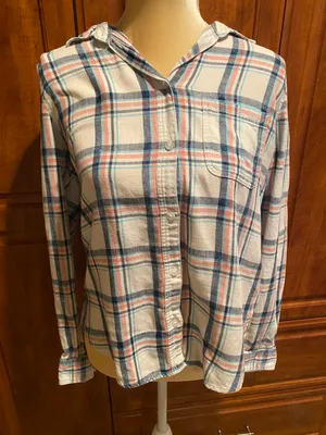 American Eagle Blue And Pink Flannel thumbnail 1