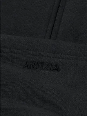 Aritzia Cozy Sweatfleece Boyfriend Boxy Zip Hoodie black relaxed fit size xl NWT thumbnail 6