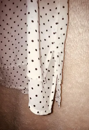 Forever21 Black Polka Dot And White Blouse  thumbnail 5