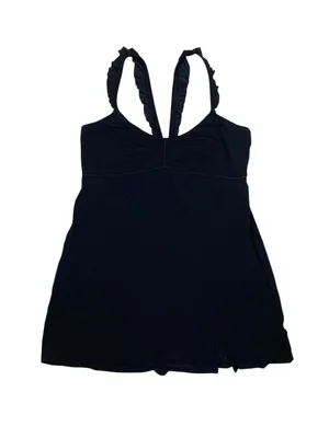 Offline By Aerie Black Ruffle Strap Athletic Romper L Tennis Athleisure thumbnail 1