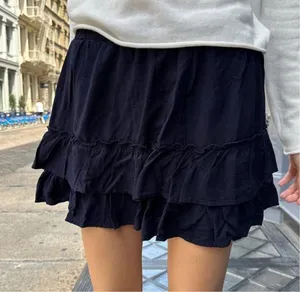 Brandy Melville Elastic Waist navy Mini Skirt thumbnail 1