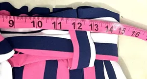 Express SzM High Rise Striped Paperbag Wide Leg Pants Pink Navy White thumbnail 4