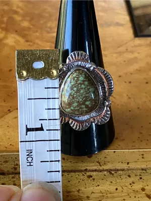 Genuine Turquoise Sterling Silver Ring Size 10.5 Green thumbnail 8