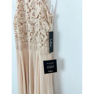 Lulus Picture Perfect Blush Lace Maxi Dress Formal Evening Bridesmaid Small NWT thumbnail 8