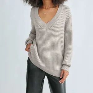 Aritzia Babaton Roger Sweater Size Small Merino Wool Gray Beige V Neck Luxury thumbnail 2