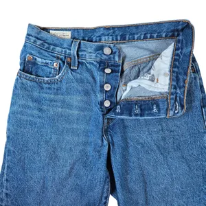 Levis Premium 501 Original 90s Straight Leg Jeans Medium Wash Blue W24 L30 A1959 thumbnail 3